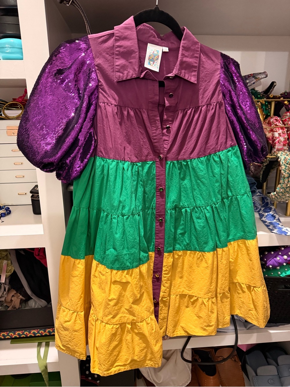 QoS mardi gras dress